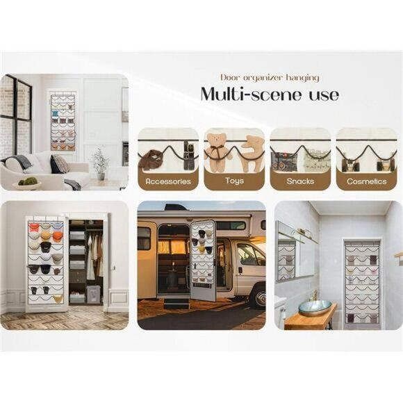 Over Door Hat Organizer 24 Pocket Baseball Cap Holder Hanging Closet Storage - Picture 6 of 7